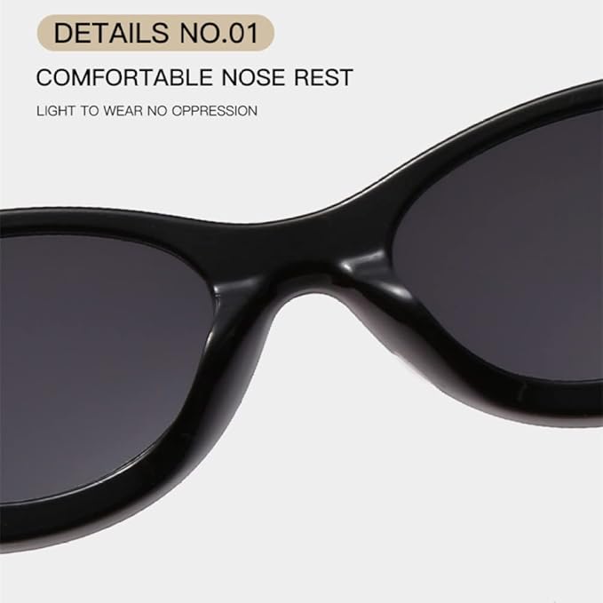 Vintage Punk Sunglasses for Women & Men - Retro Fashion Eyeglasses with PC Frame- UV 400