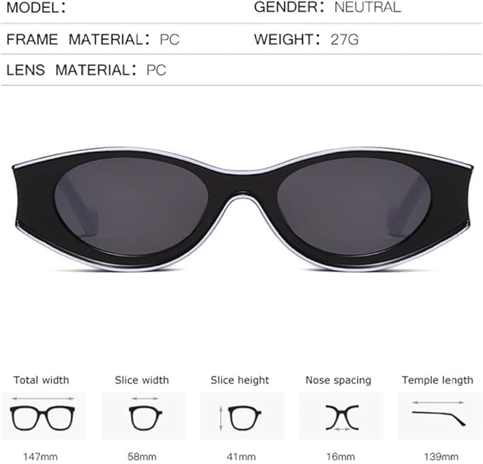 Vintage Punk Sunglasses for Women & Men - Retro Fashion Eyeglasses with PC Frame- UV 400