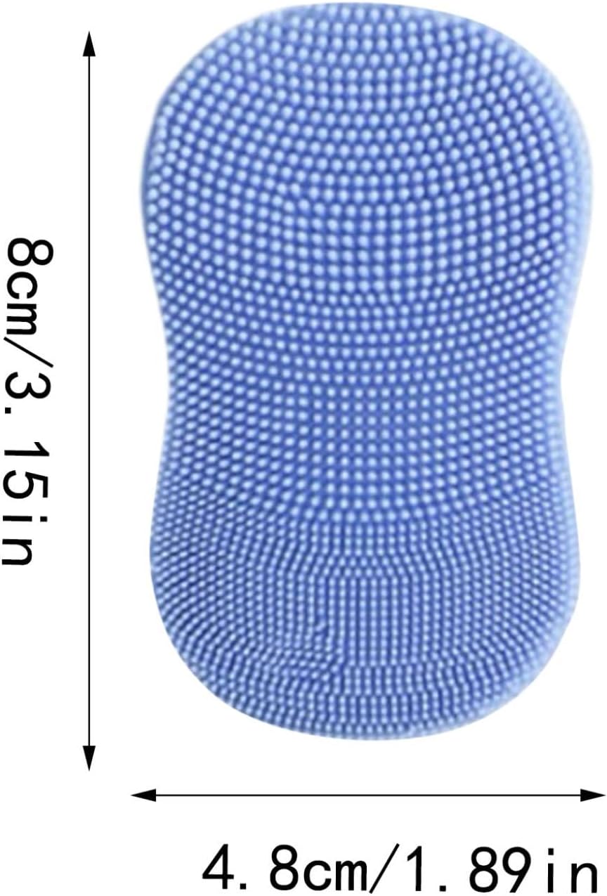 Soft Fingers Silicone Cleansing Brush, 2024 New Gentle Non-Slip Facial Exfoliator Massage Scrubber, Mini Handheld Face Scrubber for Women (Blue-1pcs)