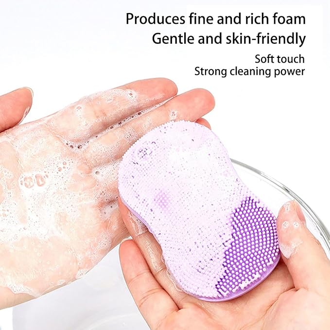 Soft Fingers Silicone Cleansing Brush, 2024 New Gentle Non-Slip Facial Exfoliator Massage Scrubber, Mini Handheld Face Scrubber for Women (Blue-1pcs)