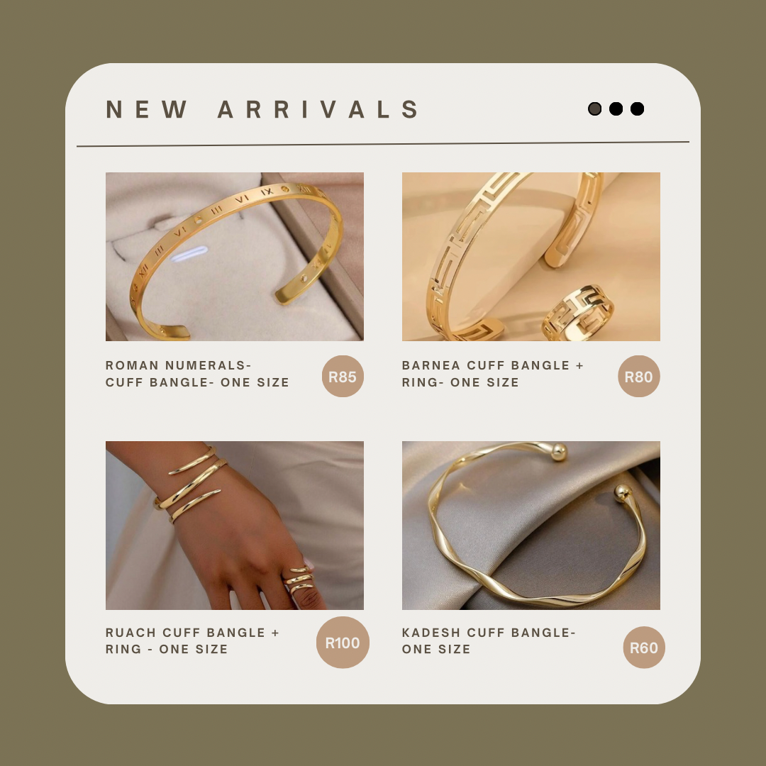 Barnea Cuff bangle with ring- set- one size fits all