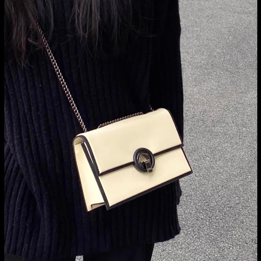Deborah Quilted Crossbody Bag - Black and White Shoulder Purse with Flap, Chain Strap, and Evening Clutch for Women