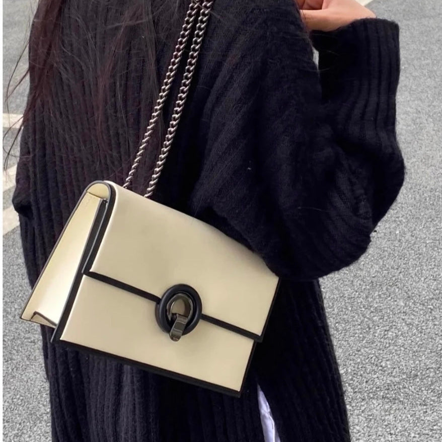 Deborah Quilted Crossbody Bag - Black and White Shoulder Purse with Flap, Chain Strap, and Evening Clutch for Women