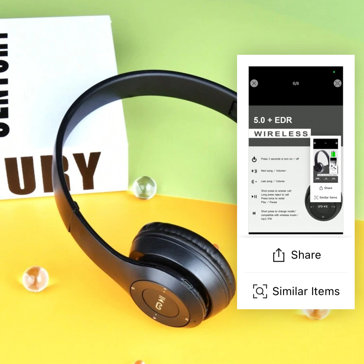 P47 Foldable Wireless Bluetooth Headphone With 3.5mm Audio Jack, Support MP3 / FM / Call