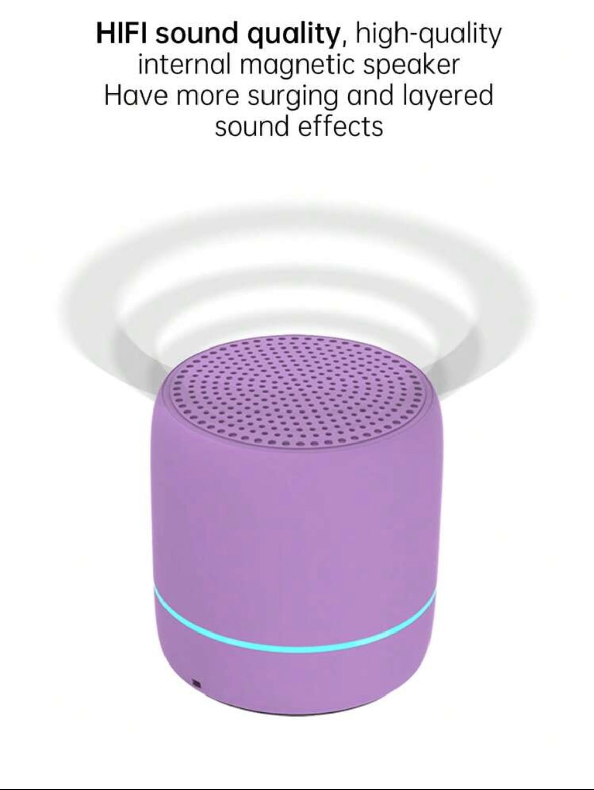 Mini Speaker, Small Bluetooth Speaker, Portable Speaker, Wireless Bluetooth Speaker, Stereo HD Sound and Bass Speaker for Outdoor Indoor Bluetooth Speaker (Purple)