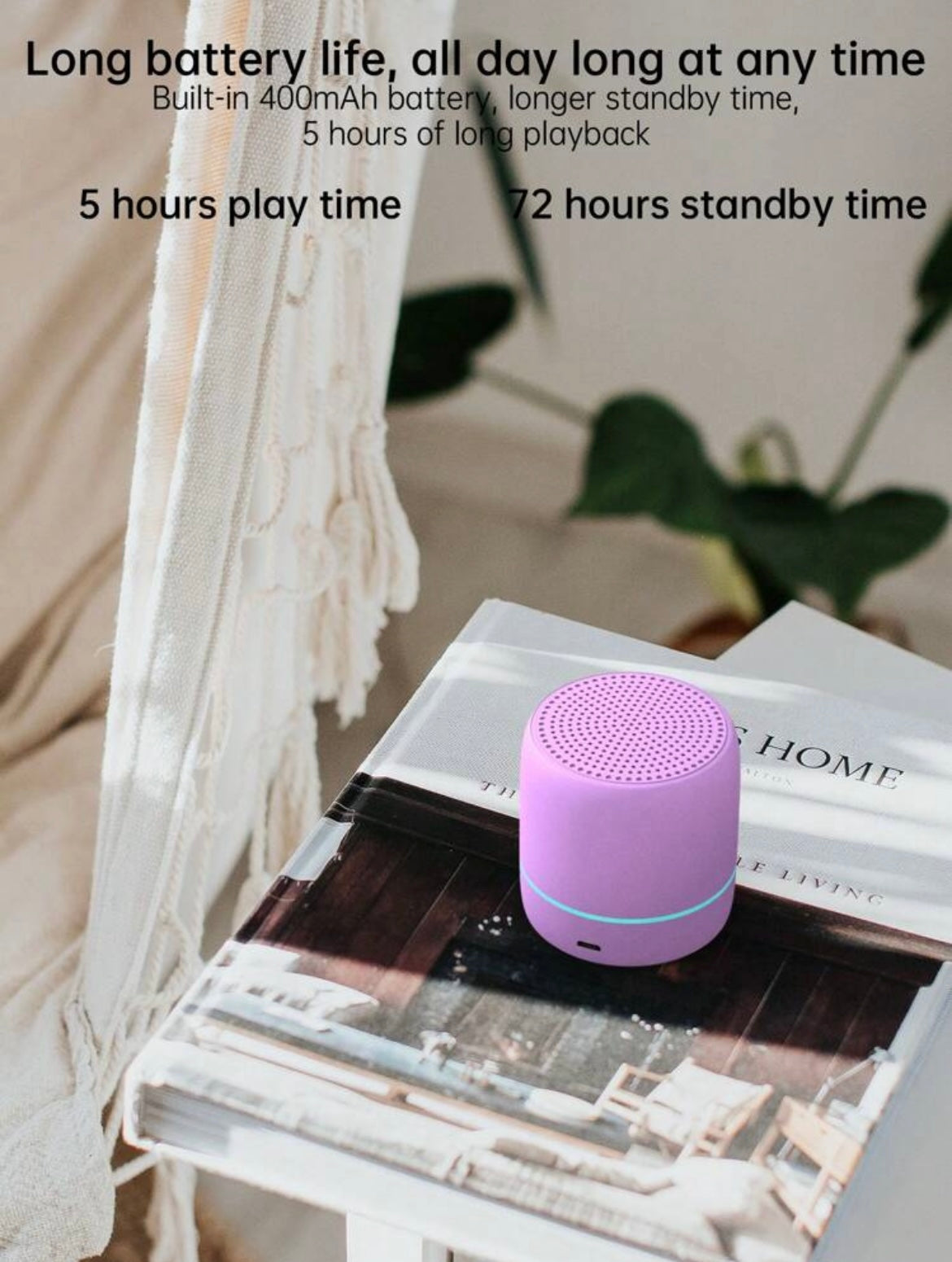 Mini Speaker, Small Bluetooth Speaker, Portable Speaker, Wireless Bluetooth Speaker, Stereo HD Sound and Bass Speaker for Outdoor Indoor Bluetooth Speaker (Purple)