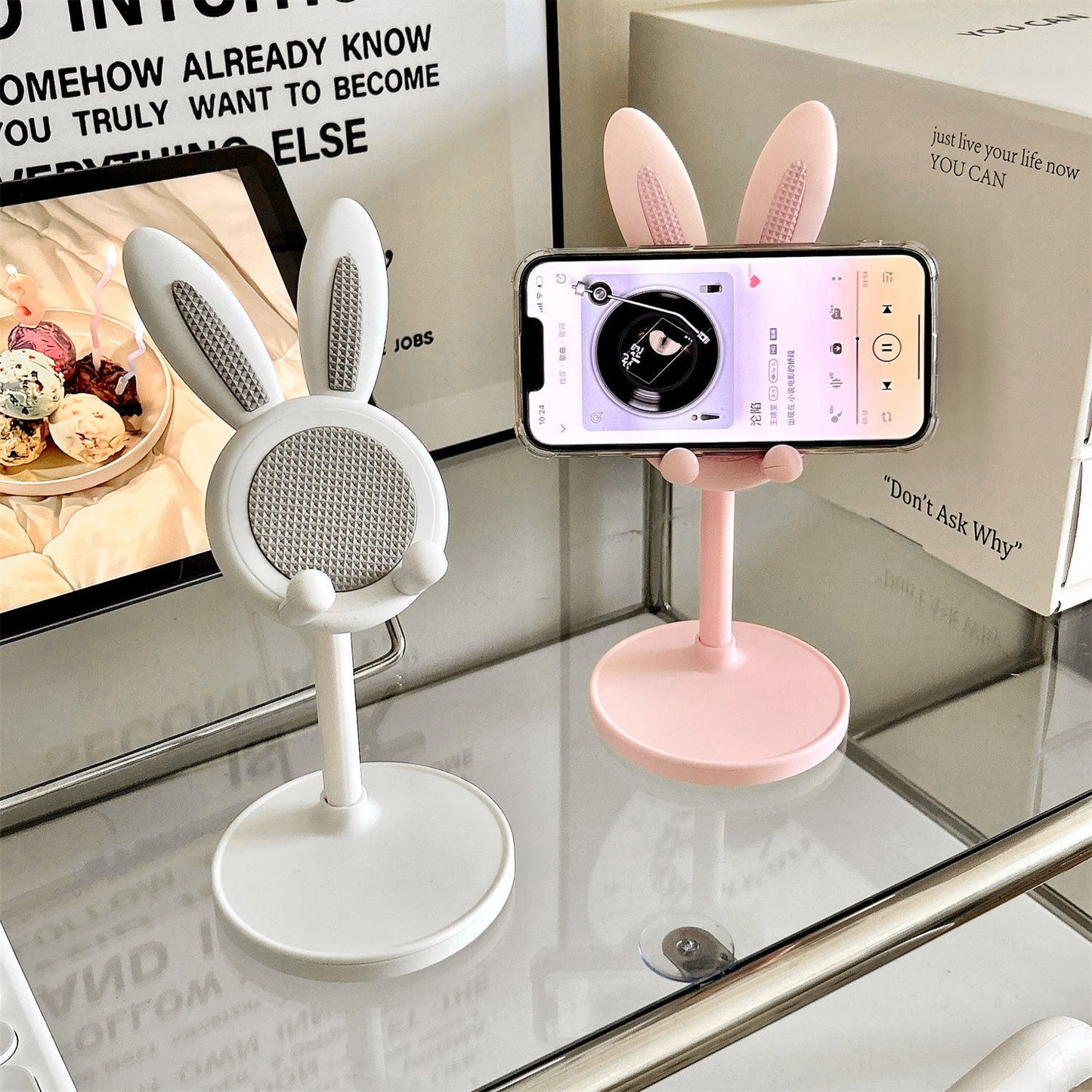 Cute Bunny Phone Stand - Smartphone Holder for Girls & Women | Fits All Phones