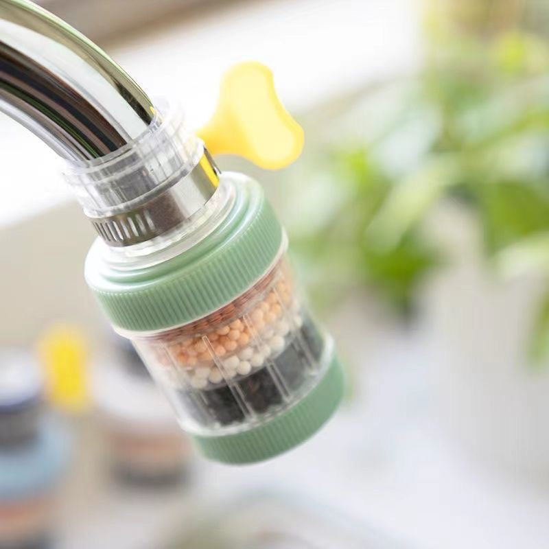 Tap Water Filter- 6-Layer Faucet Water Filter - Tap Purifier with Splash-Proof Nozzle Extension for Kitchen & Bathroom- Easy Install- No Power Needed
