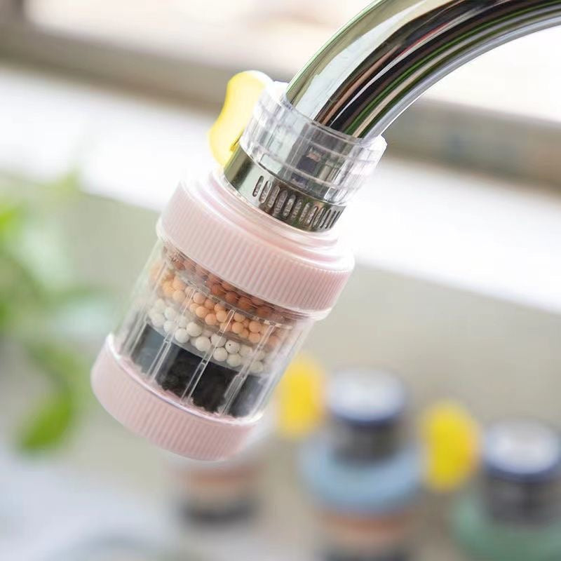 Tap Water Filter- 6-Layer Faucet Water Filter - Tap Purifier with Splash-Proof Nozzle Extension for Kitchen & Bathroom- Easy Install- No Power Needed