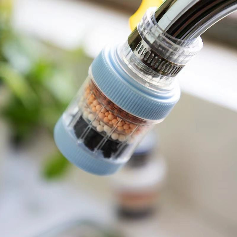 Tap Water Filter- 6-Layer Faucet Water Filter - Tap Purifier with Splash-Proof Nozzle Extension for Kitchen & Bathroom- Easy Install- No Power Needed