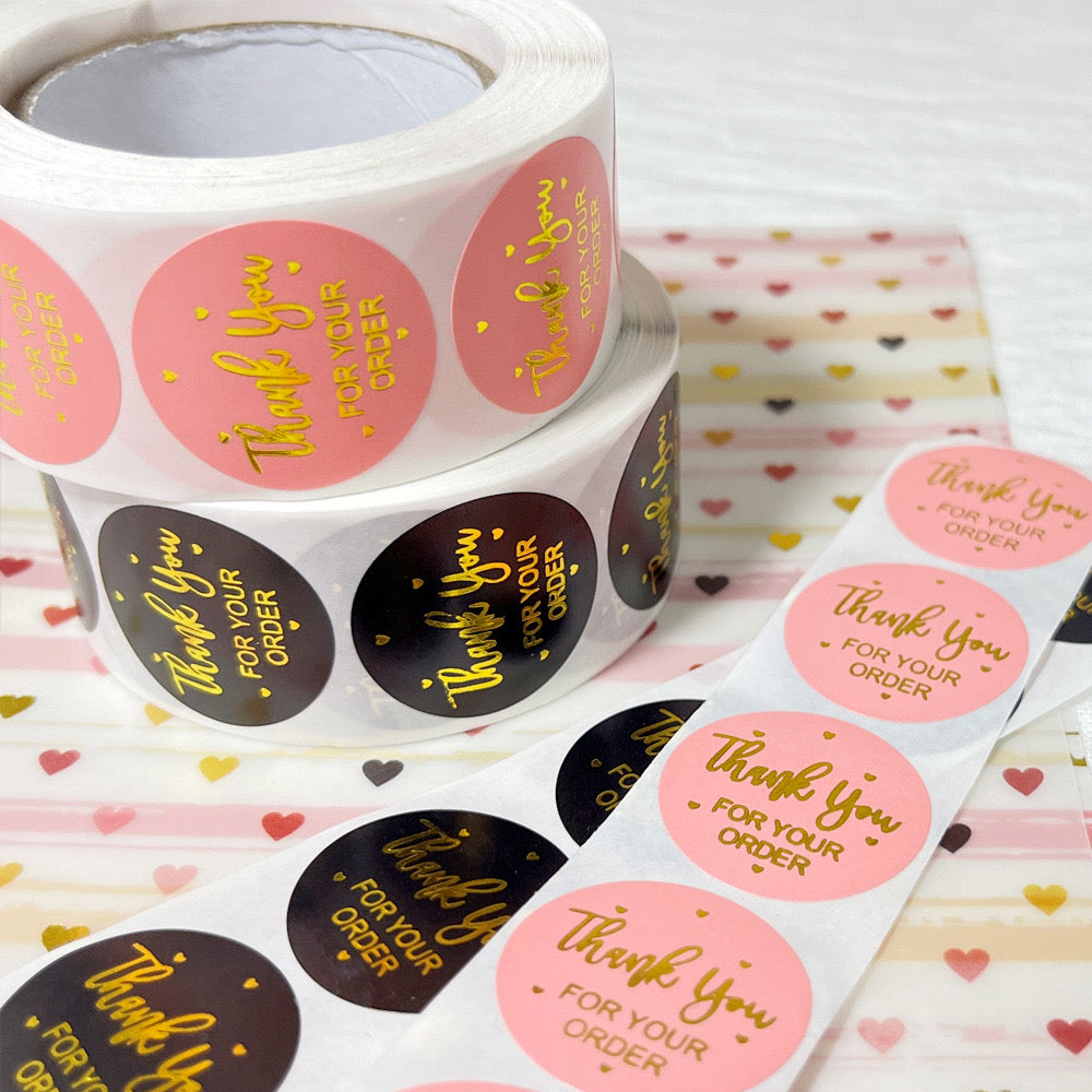 Thank You Stickers - Decorative Labels for Gifts, Packaging, and Small Businesses