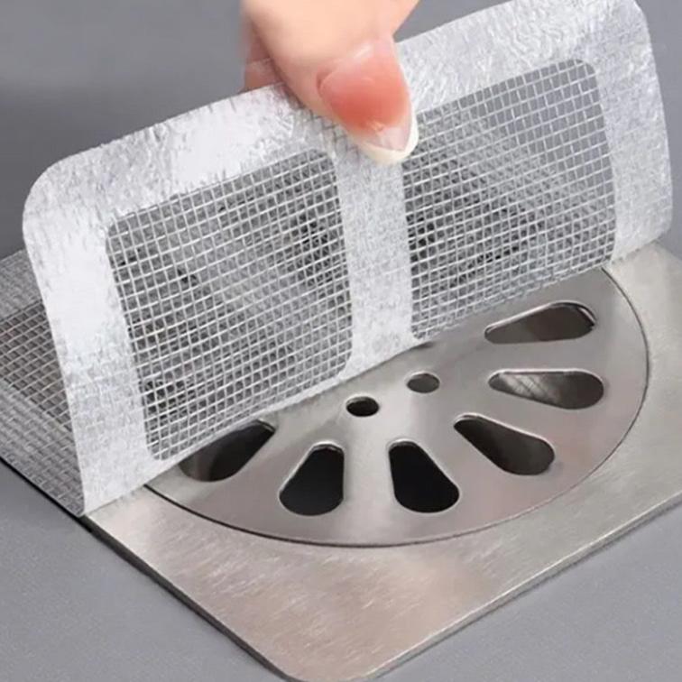 Disposable Floor Drain Stickers - Hair Filter Stickers for Sinks | Prevent Clogged Pipes and Debris Blockage | Anti-Blocking Drain Filters