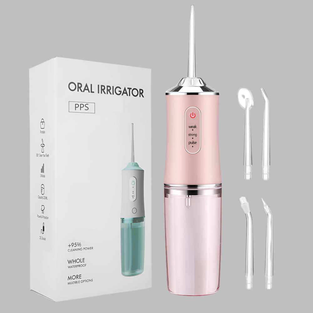 Portable USB Rechargeable Oral Irrigator - 220ML Waterproof Water Flosser for Teeth Cleaning