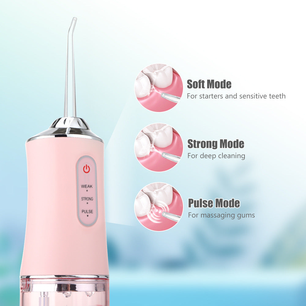 Portable USB Rechargeable Oral Irrigator - 220ML Waterproof Water Flosser for Teeth Cleaning