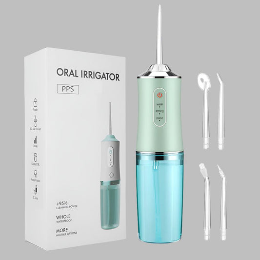 Portable USB Rechargeable Oral Irrigator - 220ML Waterproof Water Flosser for Teeth Cleaning