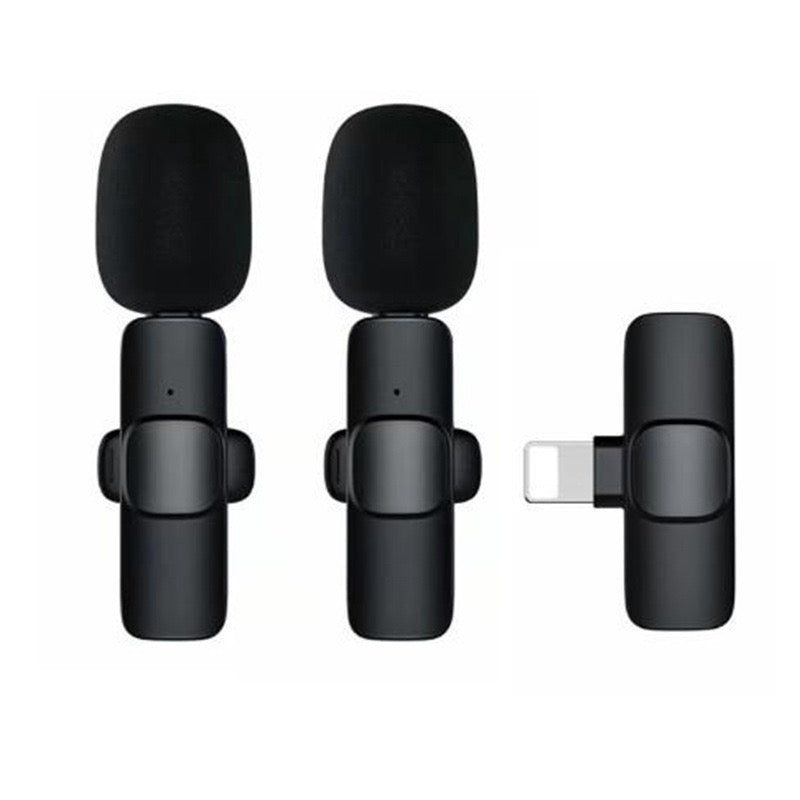 3-in-1 Wireless Lavalier Microphone Set - Mini Microphones for Iphone, Android, and Camera | 2.4G Cordless Dual Mics with Noise Cancellation