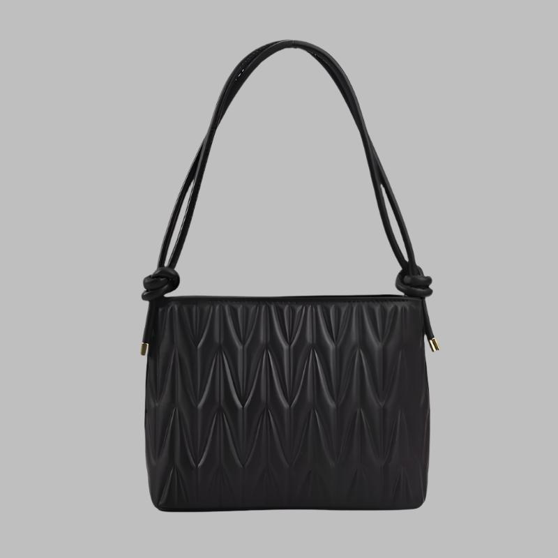 Esther Handbag - Luxury PU Bucket Bag | 2023 Summer Trendy Women's Stripe Underarm Bag | Simple Fashion Versatile Zipper Shoulder Bag