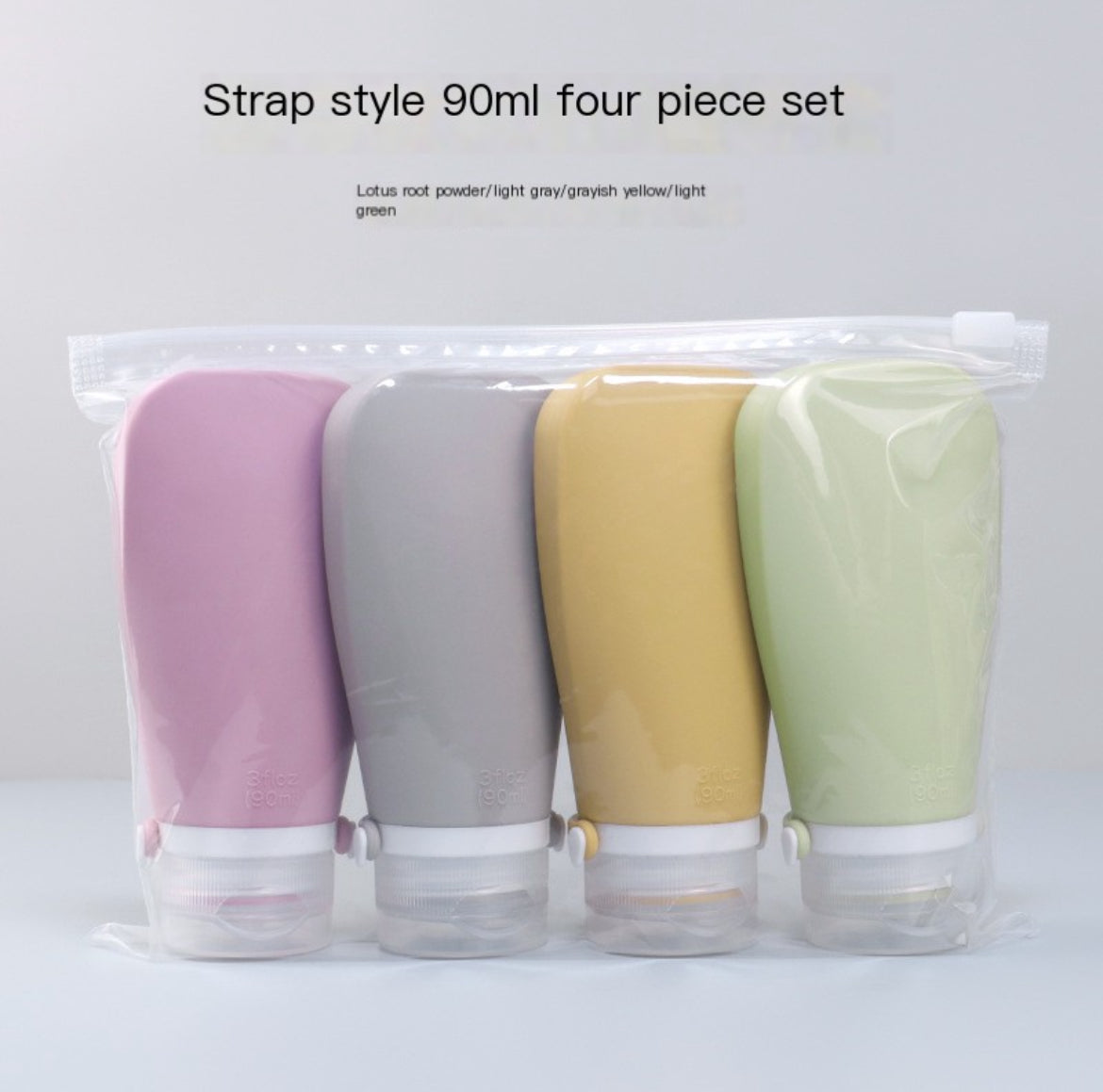 Leak-Proof Silicone Travel Bottles(Decanter) Set | 100% BPA-Free, Food Grade, Portable Toiletry Containers for Travel | 4-Pack (90ml, 60ml) | Safe for Liquids, Toiletries, Shampoo, Conditioner & More