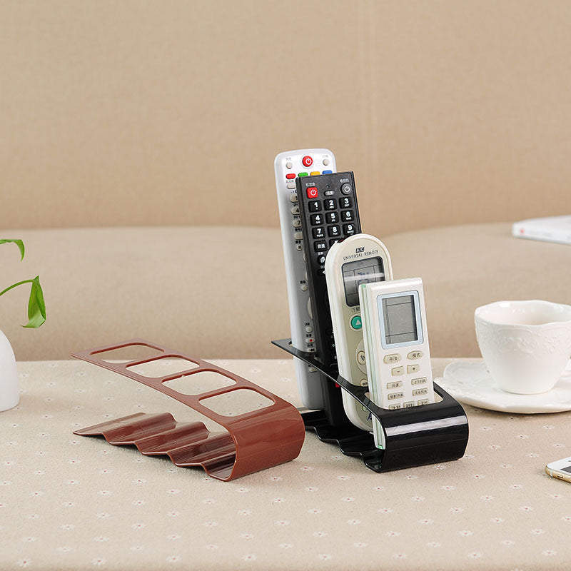 4-Compartment Remote Control Storage Holder - Desktop Plastic Organizer Rack