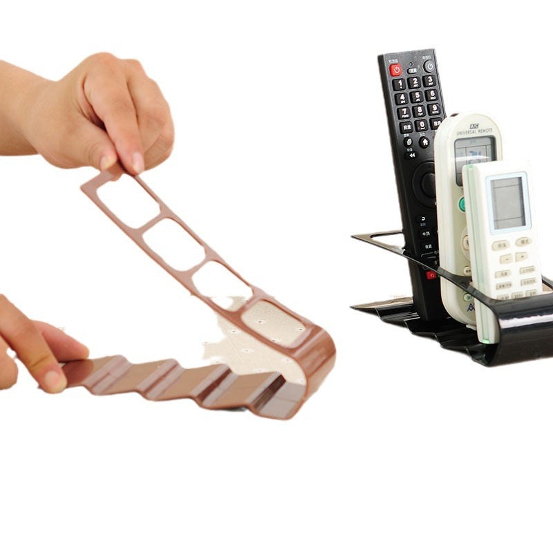 4-Compartment Remote Control Storage Holder - Desktop Plastic Organizer Rack